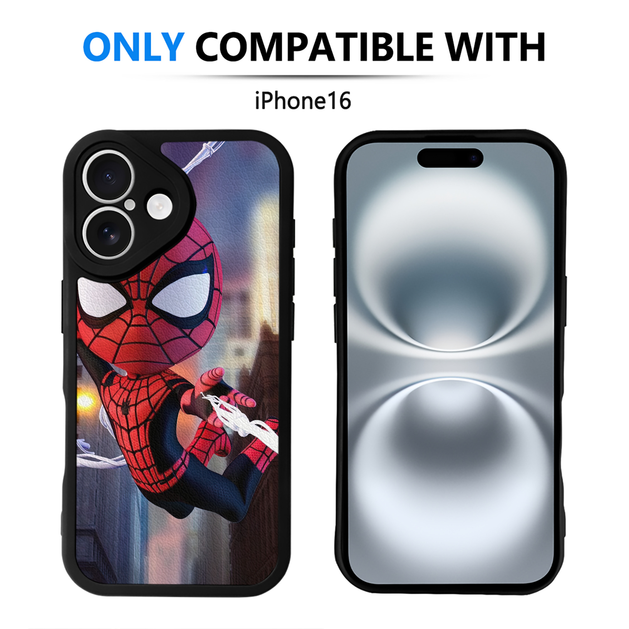 Spider Man スパイダーマン 【iPhone 16シリーズ対応】シリコンスマホケース（レザー調） 材質：シリコン